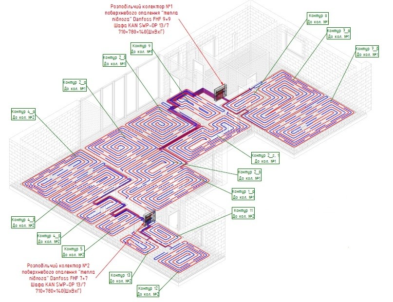 Система отопления и водоснабжения в коттеджах г. Буча